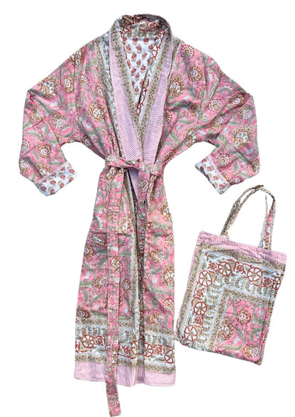 Women's Quilted Robes Hand Block Printed