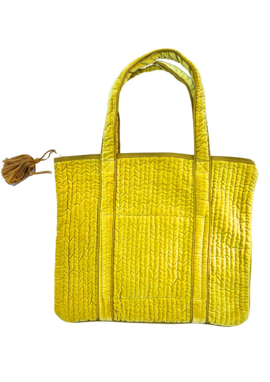 Velvet Chartreuse Tote