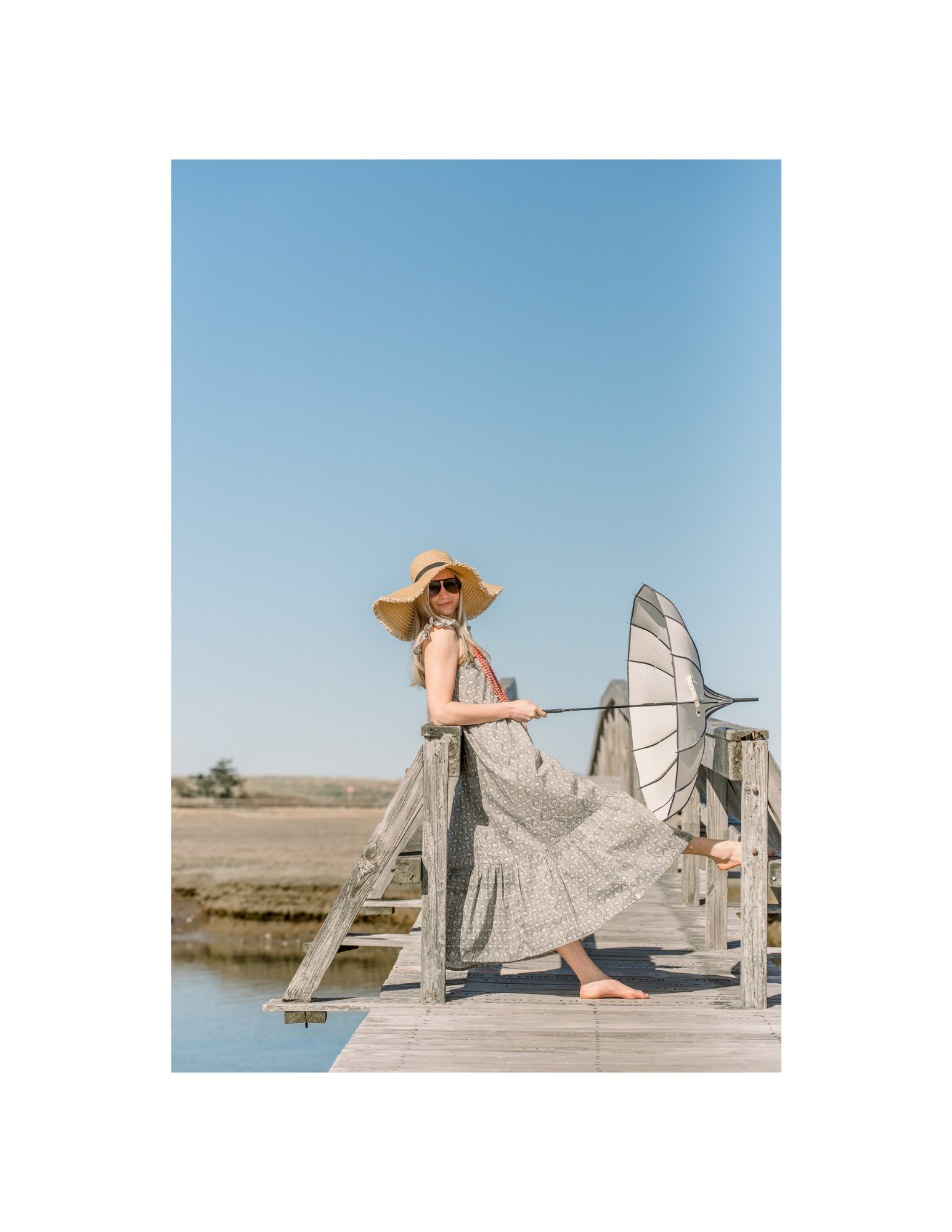 Gray Ruffled Sleeve Dress FINAL SALE - Coastal Brahmin