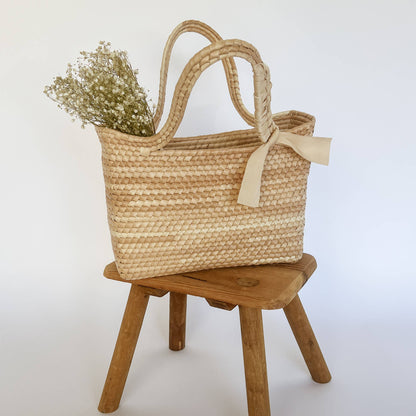 Meadow Straw Tote, basket bag, straw basket, straw purse - Coastal Brahmin